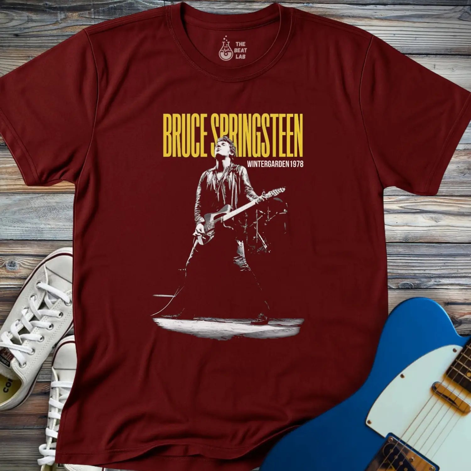 Springsteen Wintergarden 1978 T-shirt - Maroon / S - T-Shirt