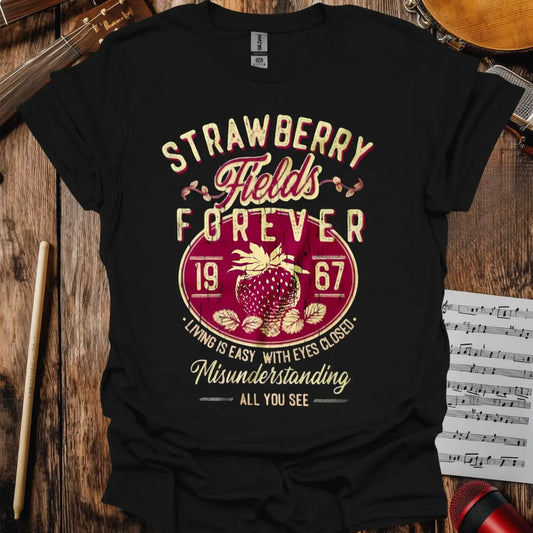 Strawberry Fields Forever T-shirt - S / Black - T-Shirt