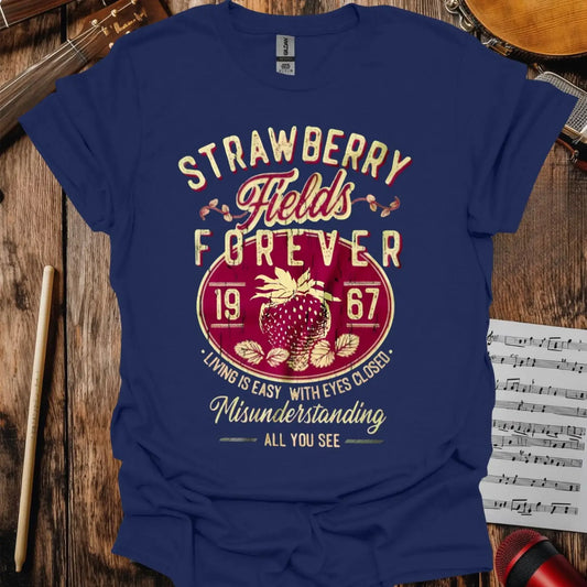 Strawberry Fields Forever T-shirt - S / Navy - T-Shirt