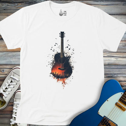Sunset City Skyline T-shirt - White / S - T-Shirt