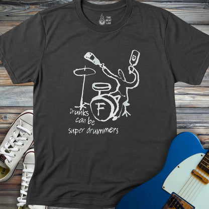 Super Drummer T-shirt - Dark Heather Grey / S - T-Shirt