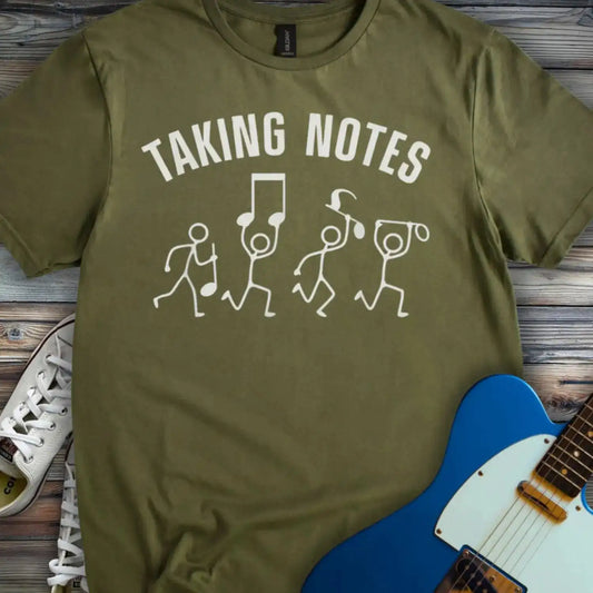 Taking Notes T-shirt Military Green