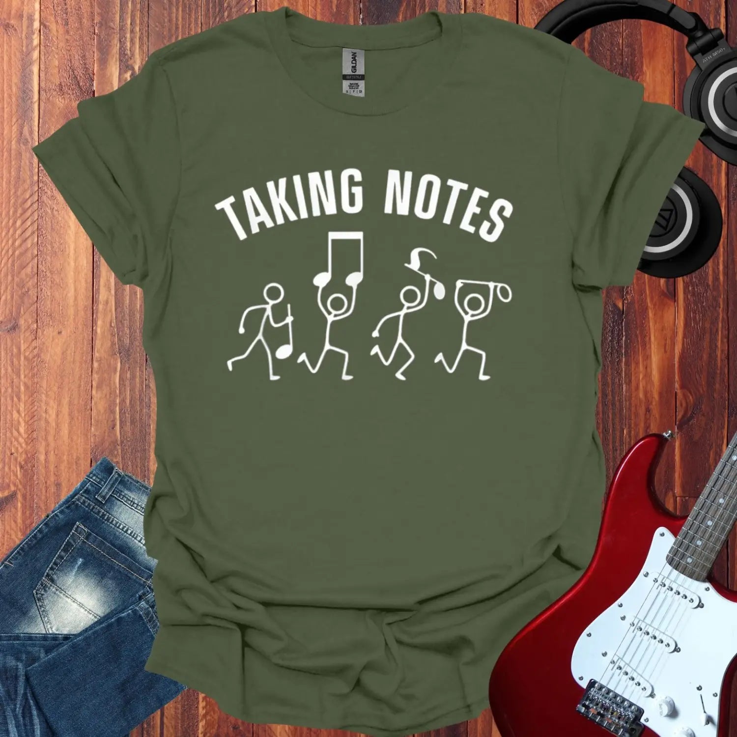 Taking Notes T-shirt Military Green