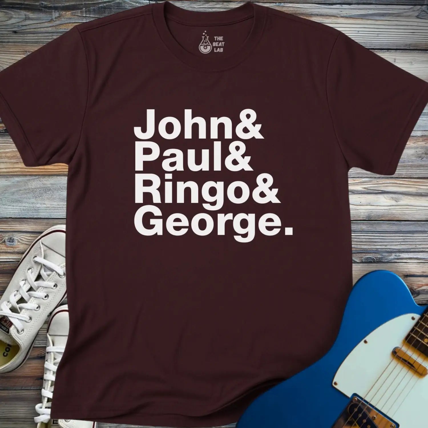 The Beatles Ampersand T-Shirt - Dark Chocolate / S - T-Shirt