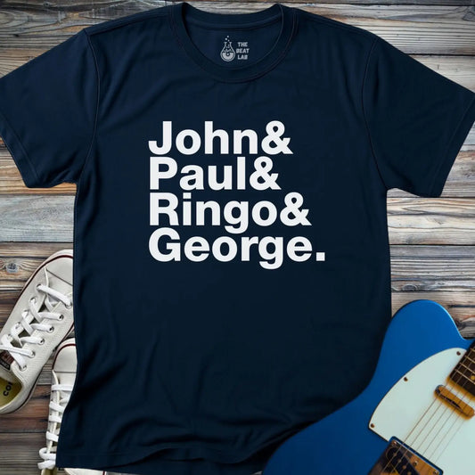The Beatles Ampersand T-Shirt - Navy / S - T-Shirt