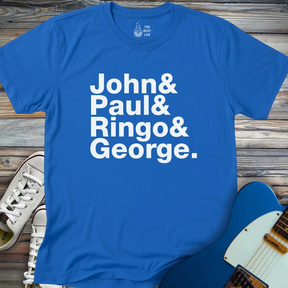 The Beatles Ampersand T-Shirt - Royal / S - T-Shirt