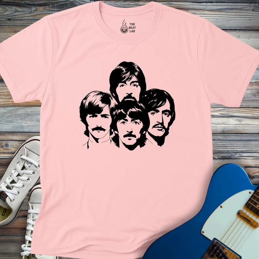 The Beatles Members T-shirt - Light Pink / S - T-Shirt