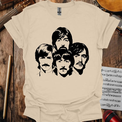The Beatles Members T-shirt - S / Sand - T-Shirt