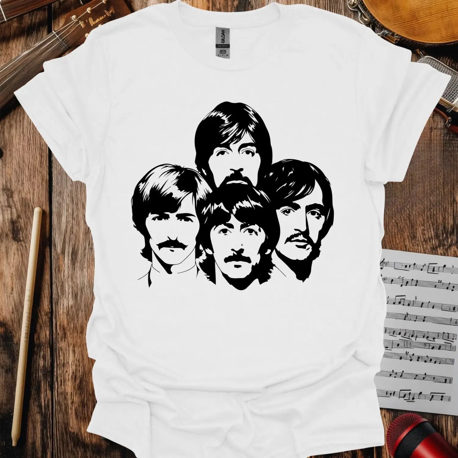 The Beatles Members T-shirt - S / White - T-Shirt