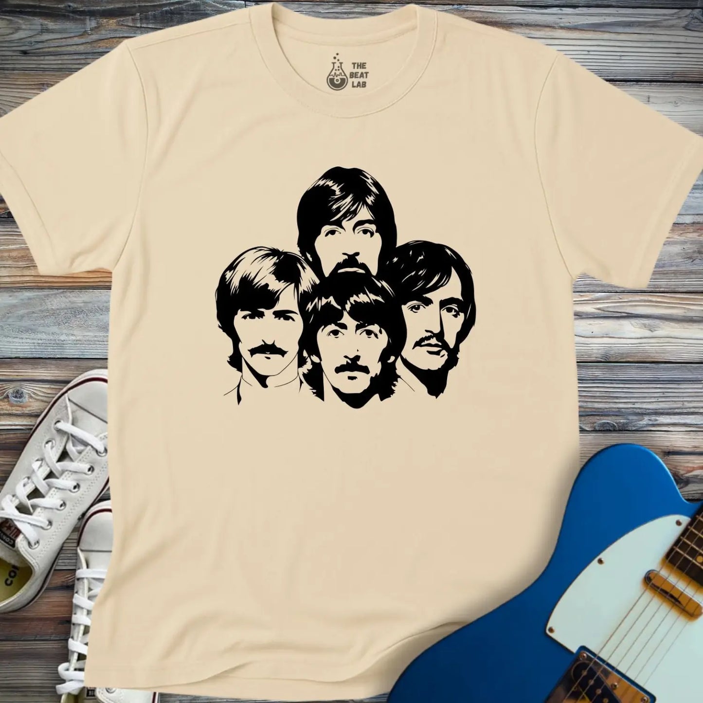 The Beatles Members T-shirt - Sand / S - T-Shirt