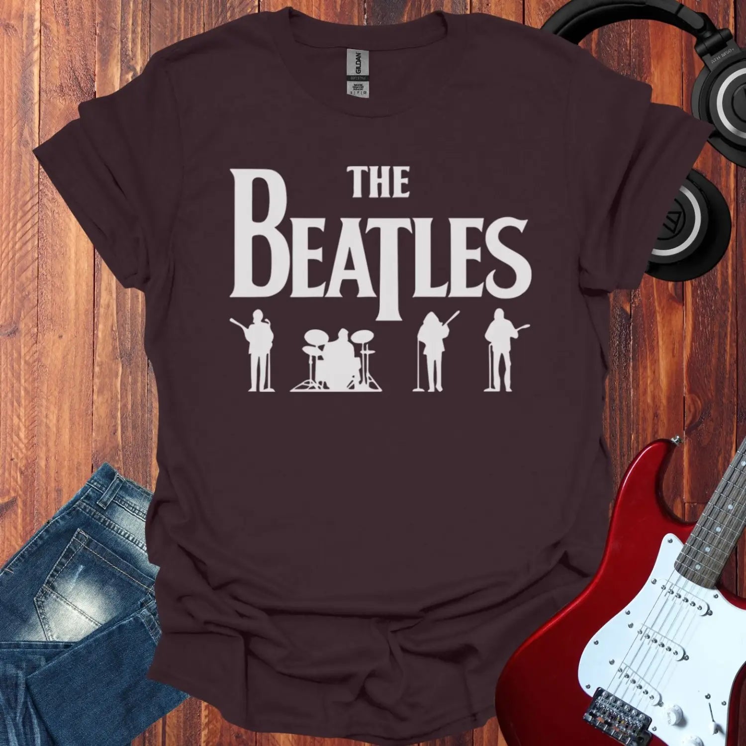 The Beatles Silhouette T-shirt Dark Chocolate