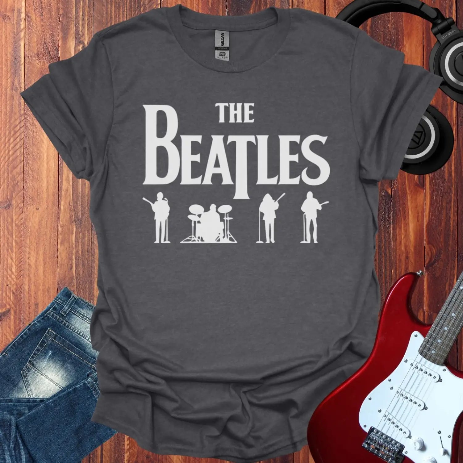 The Beatles Silhouette T-shirt Dark Heather Grey