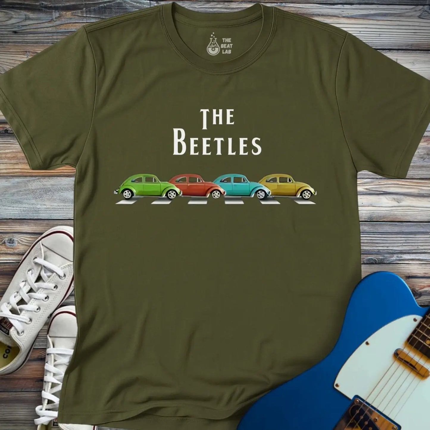 The Beetles T-shirt - Military Green / S - T-Shirt