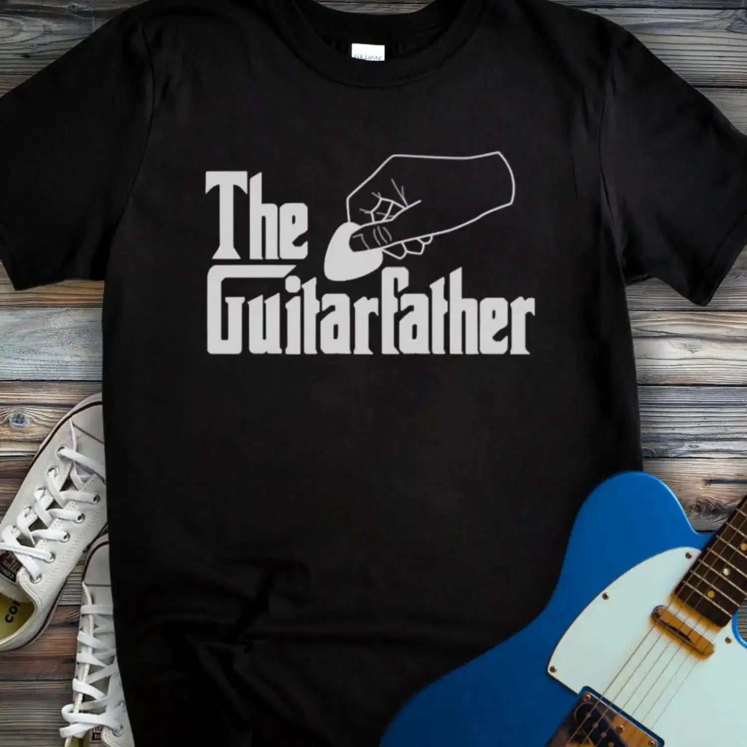 The Guitar Father T-shirt Black