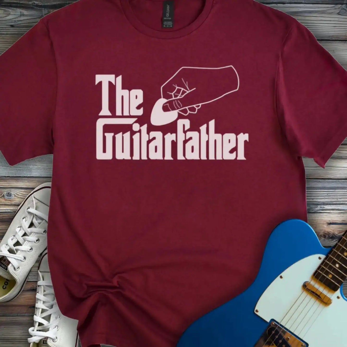 The Guitar Father T-shirt Maroon