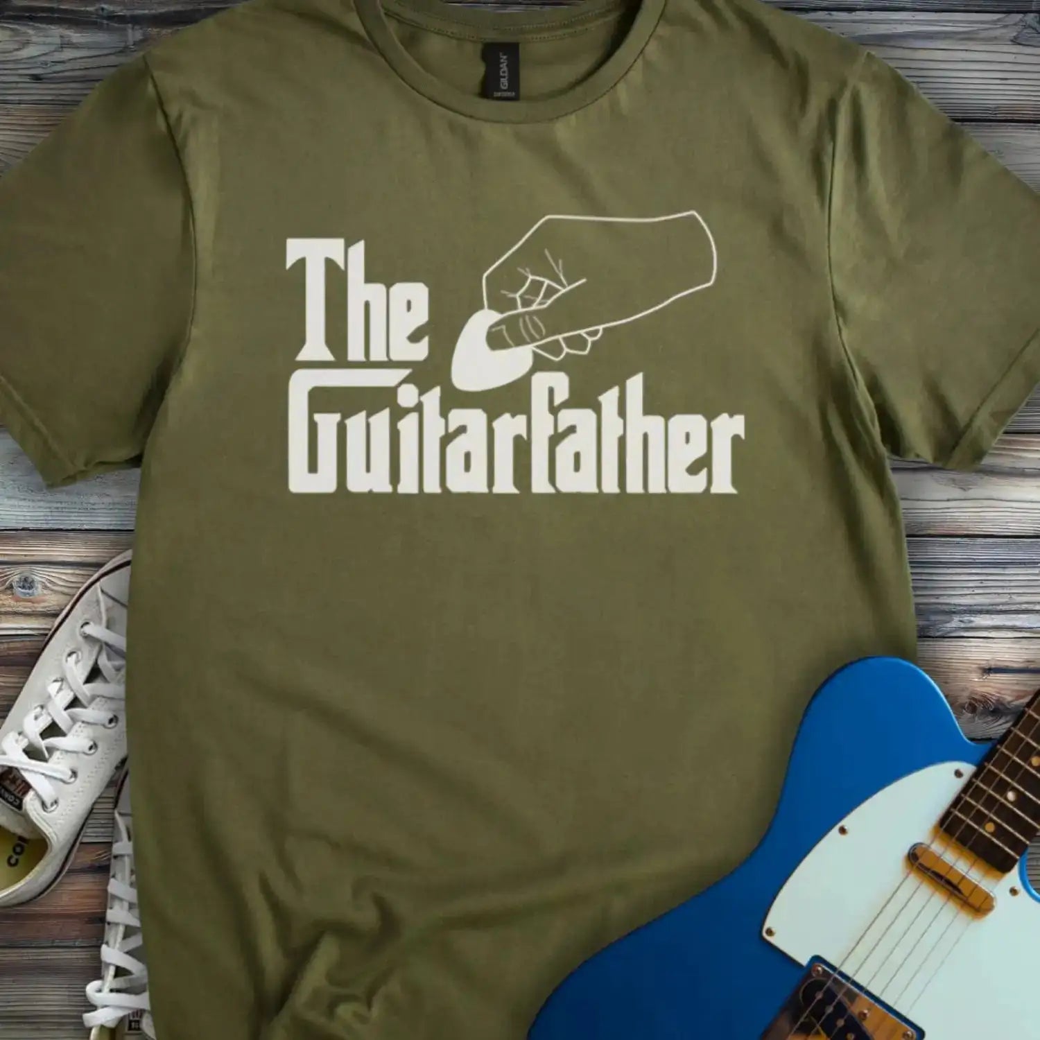 The Guitar Father T-shirt Military Green