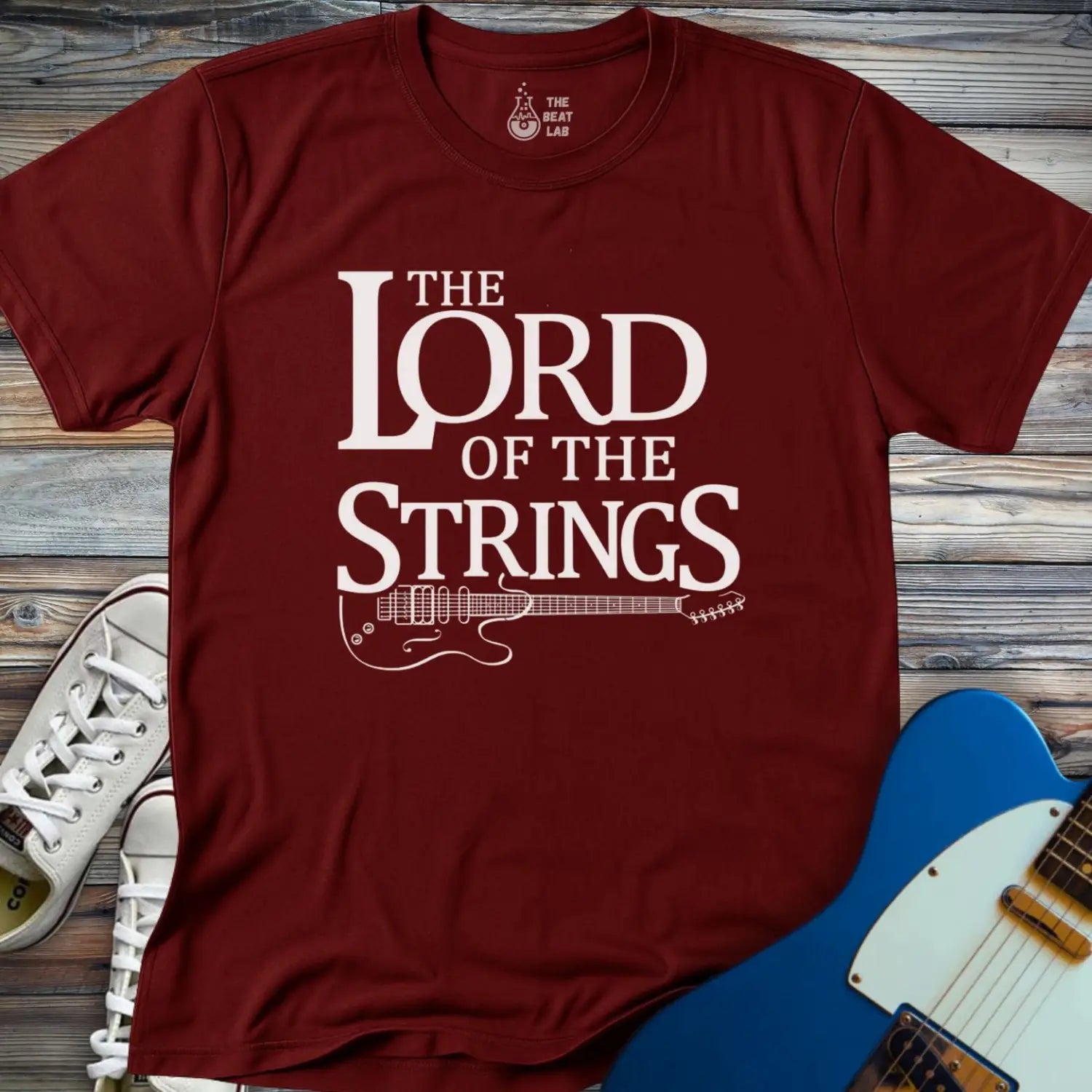 The Lord of the Strings T-shirt - Maroon / S - T-Shirt