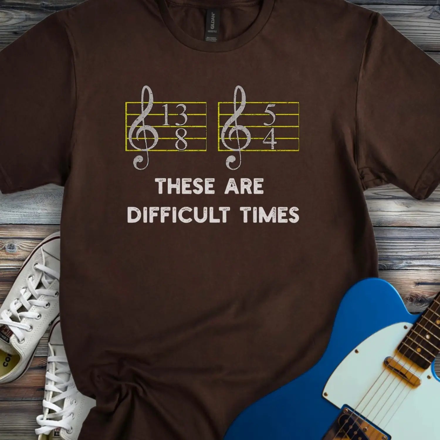 These Are Difficult Times T-shirt - Dark Chocolate / S - T-Shirt