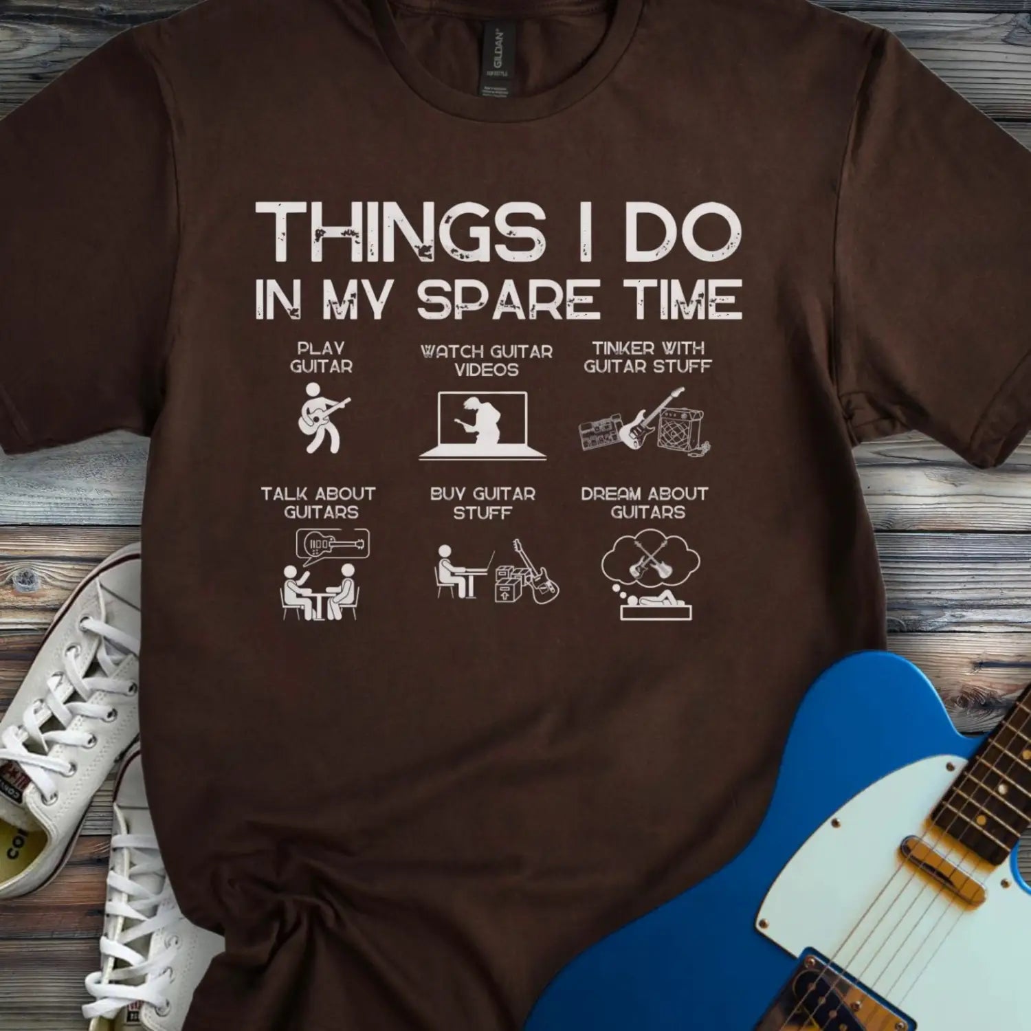 Things I do in my Spare Time T-shirt - Dark Chocolate / S - T-Shirt