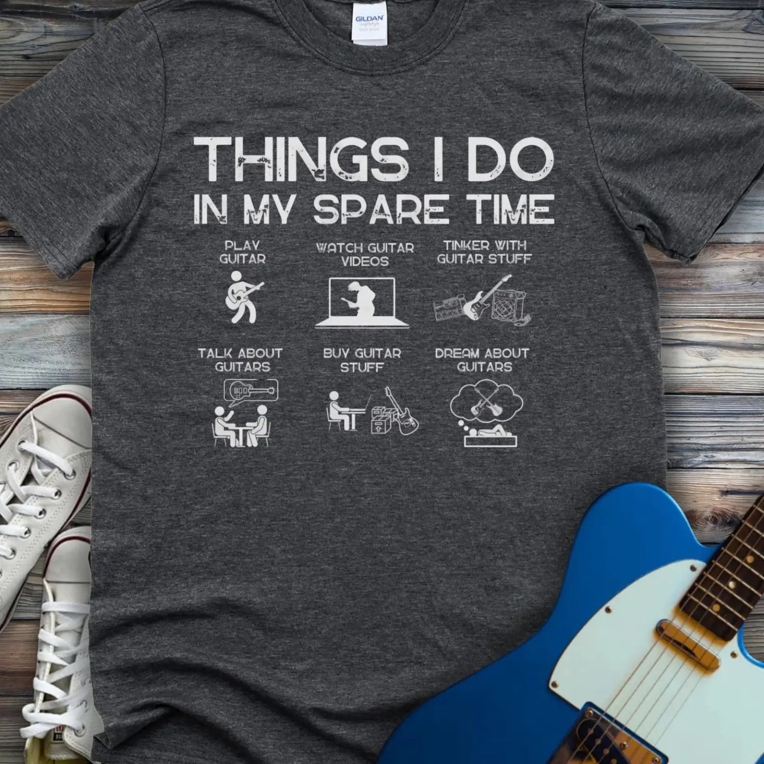 Things I do in my Spare Time T-shirt - Dark Heather Grey / S - T-Shirt