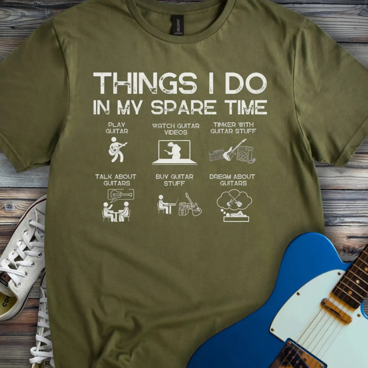Things I do in my Spare Time T-shirt - Military Green / S - T-Shirt