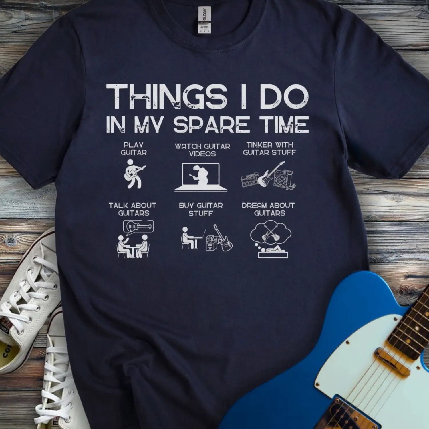 Things I do in my Spare Time T-shirt - Navy / S - T-Shirt