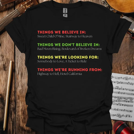 Things We Believe In T-shirt - S / Black - T-Shirt