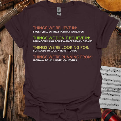 Things We Believe In T-shirt - S / Dark Chocolate - T-Shirt