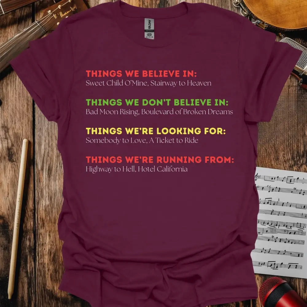 Things We Believe In T-shirt - S / Maroon - T-Shirt