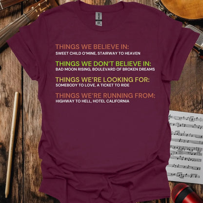 Things We Believe In T-shirt - S / Maroon - T-Shirt
