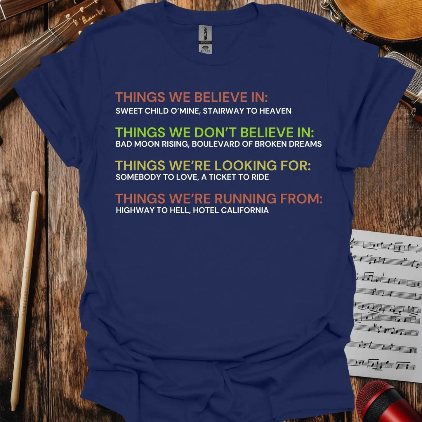 Things We Believe In T-shirt - S / Navy - T-Shirt