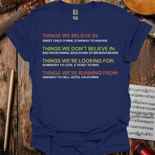 Things We Believe In T-shirt - S / Navy - T-Shirt