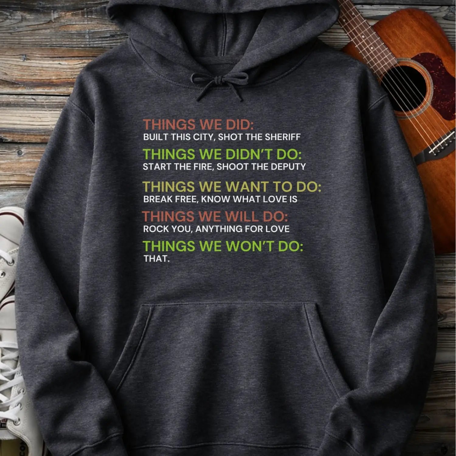 Things We Did Hoodie - Dark Heather / S - Hoodie