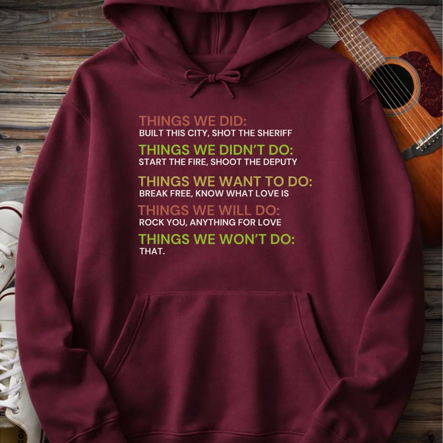 Things We Did Hoodie - Maroon / S - Hoodie