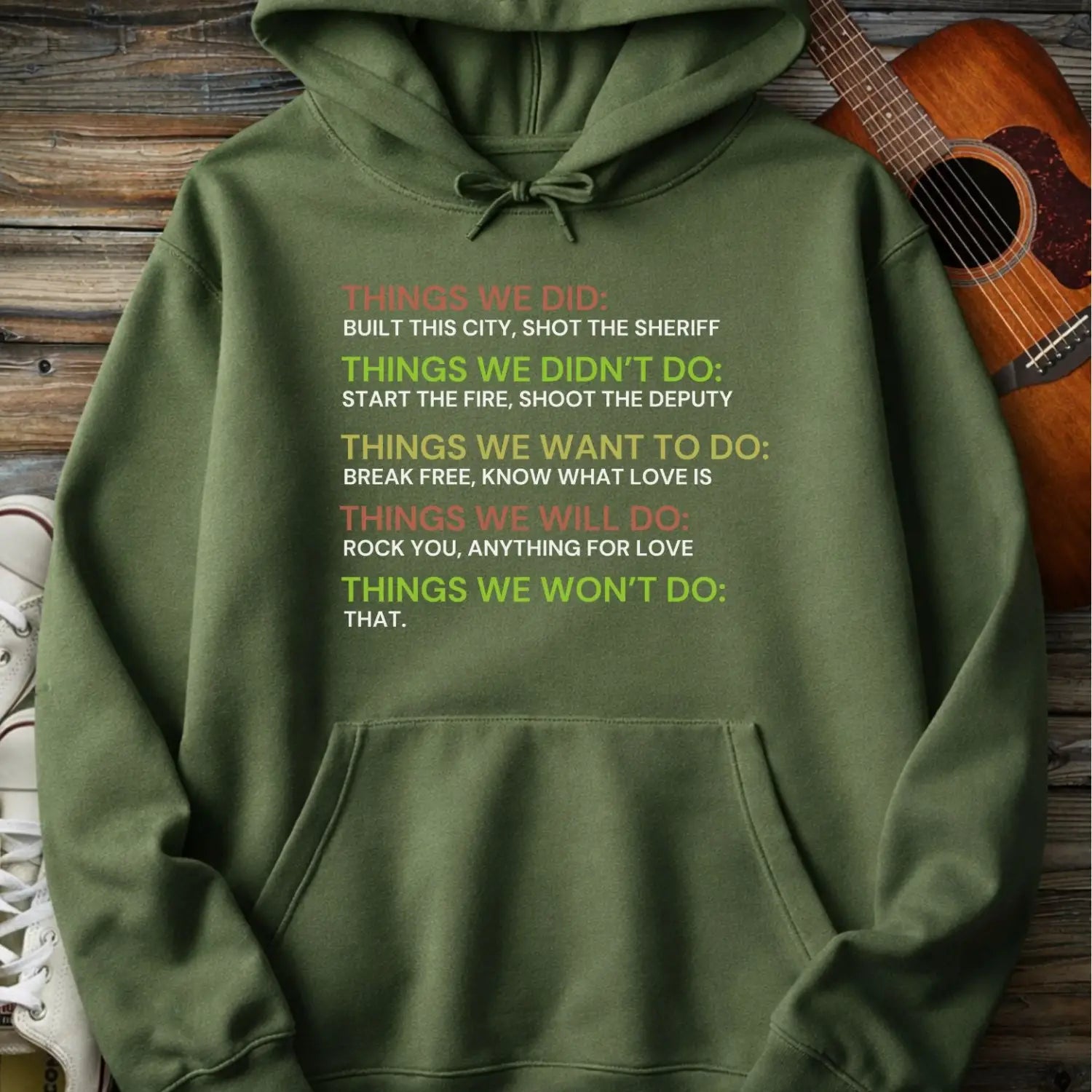 Things We Did Hoodie - Military Green / S - Hoodie