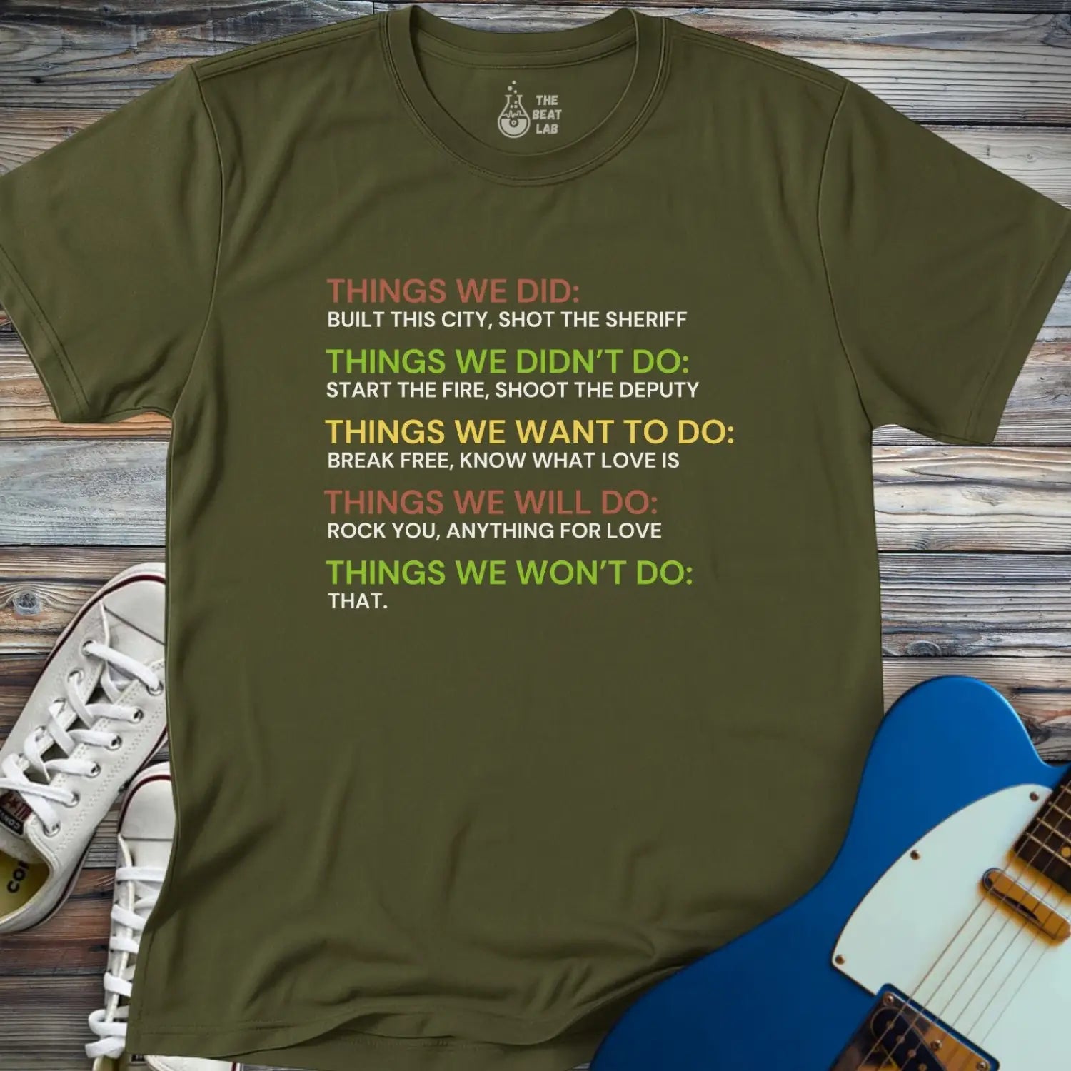 Things We Did (I) T-shirt - Military Green / S - T-Shirt