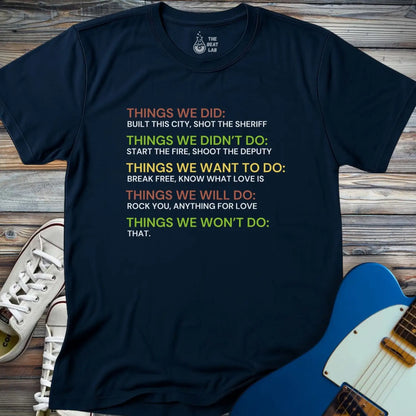 Things We Did (I) T-shirt - Navy / S - T-Shirt