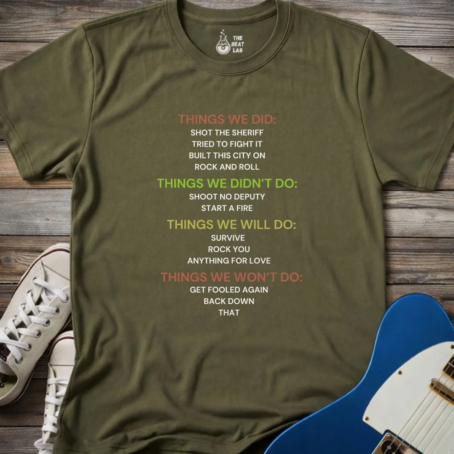 Things We Did (II) T-shirt - Military Green / S - T-Shirt