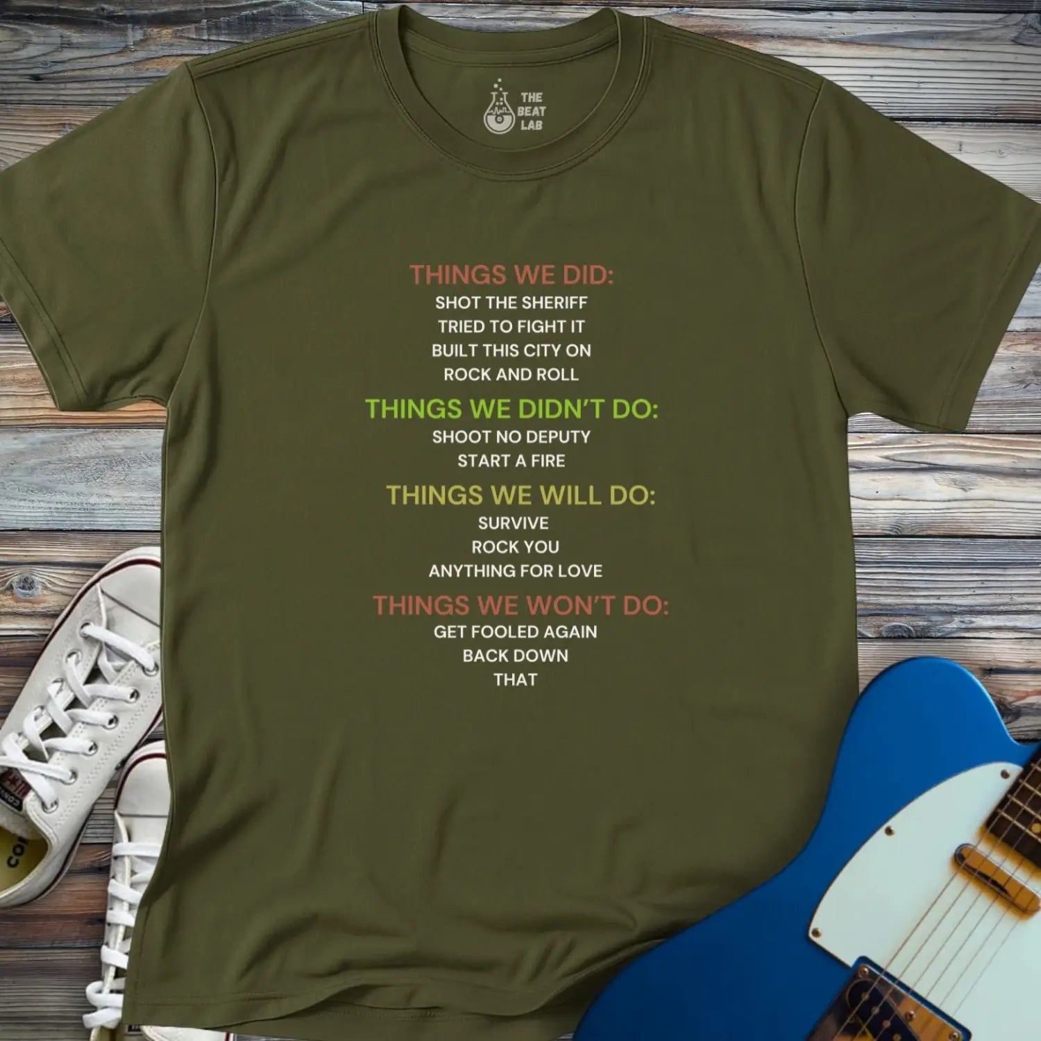 Things We Did (II) T-shirt - Military Green / S - T-Shirt