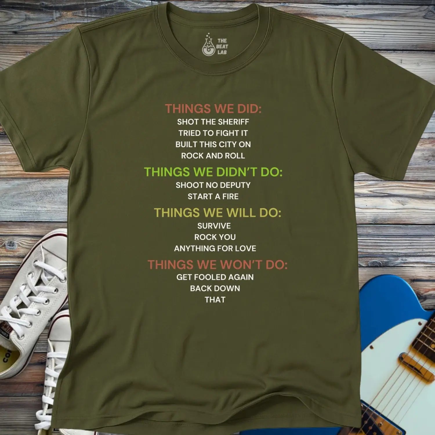Things We Did (III) T-shirt - Military Green / S - T-Shirt
