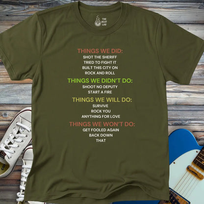 Things We Did (III) T-shirt - Military Green / S - T-Shirt