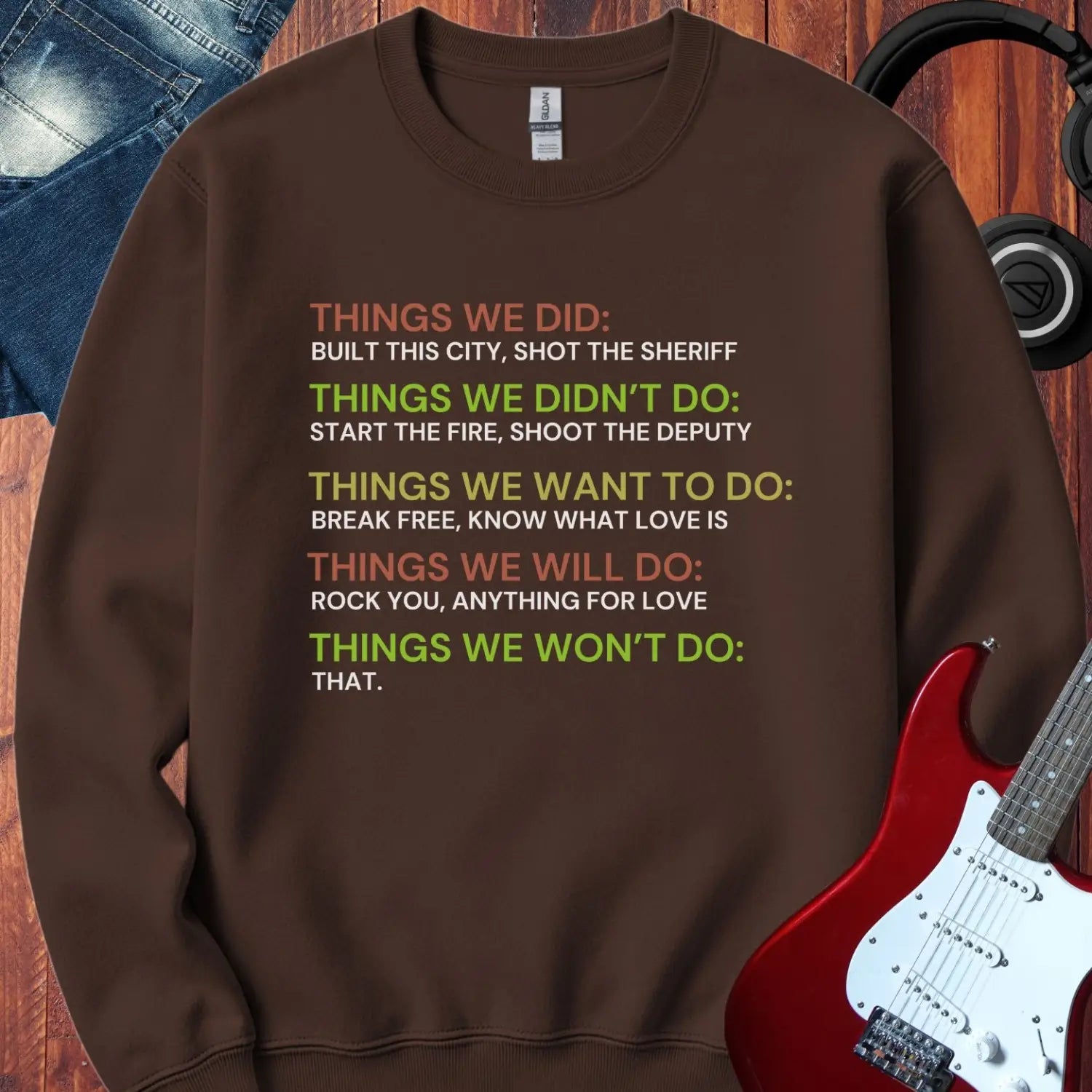 Things We Did Crewneck Dark Chocolate