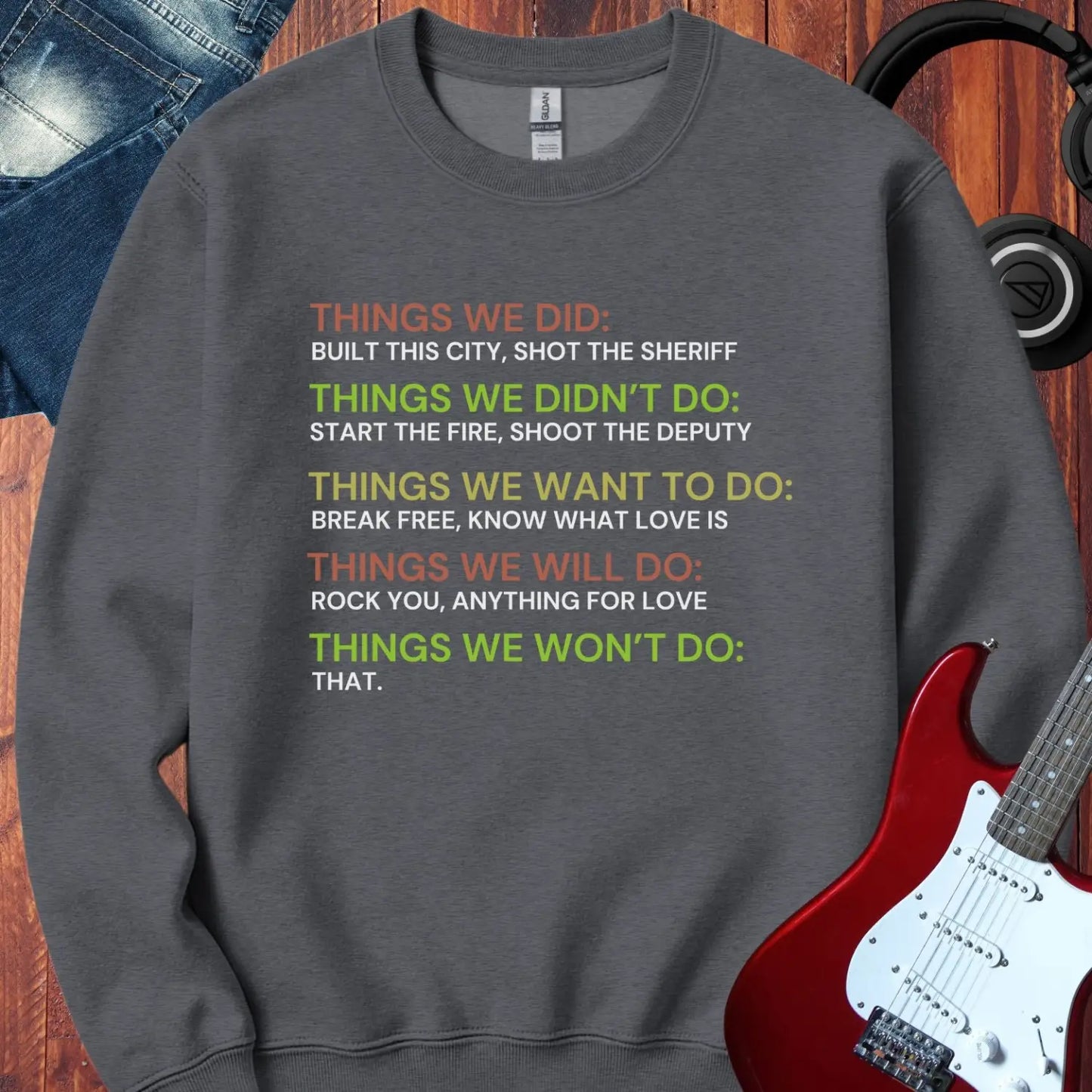 Things We Did Crewneck Dark Heather