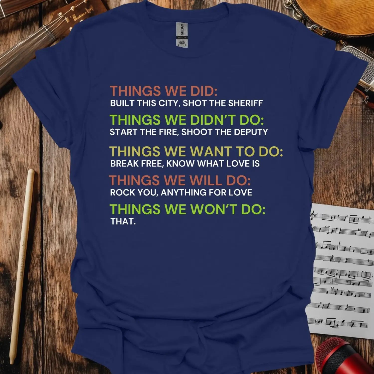 Things We Did T-shirt (Customizable) - S / Navy - T-Shirt