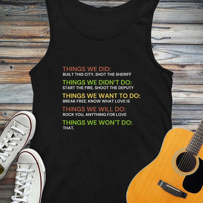 Things We Did Tank Top - Black / XS - Tank Top