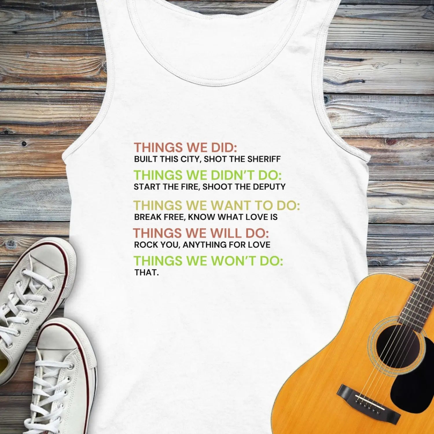 Things We Did Tank Top - White / XS - Tank Top