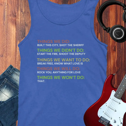 Things We Did Tank Top True Royal
