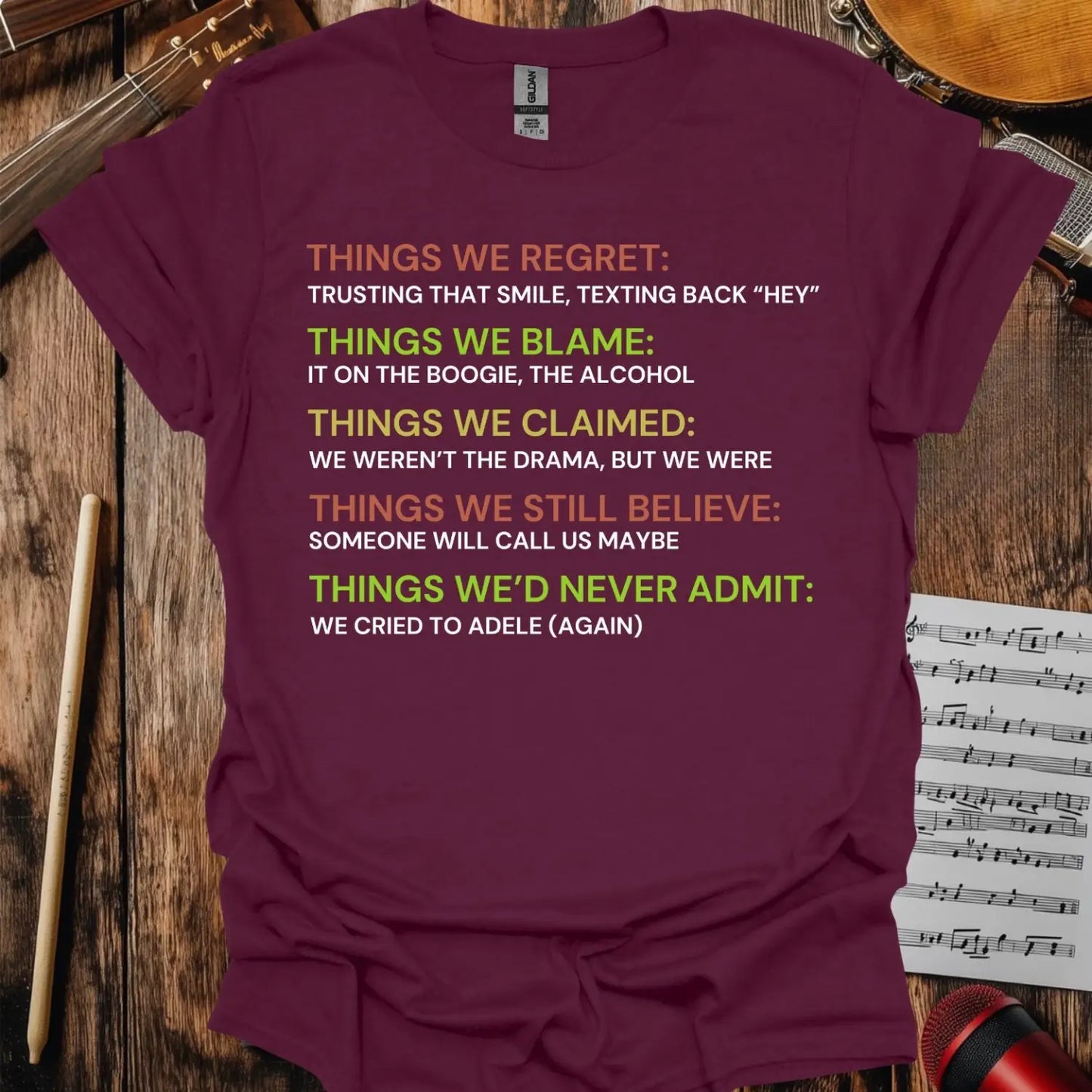 Things we regret T-shirt - S / Maroon - T-Shirt