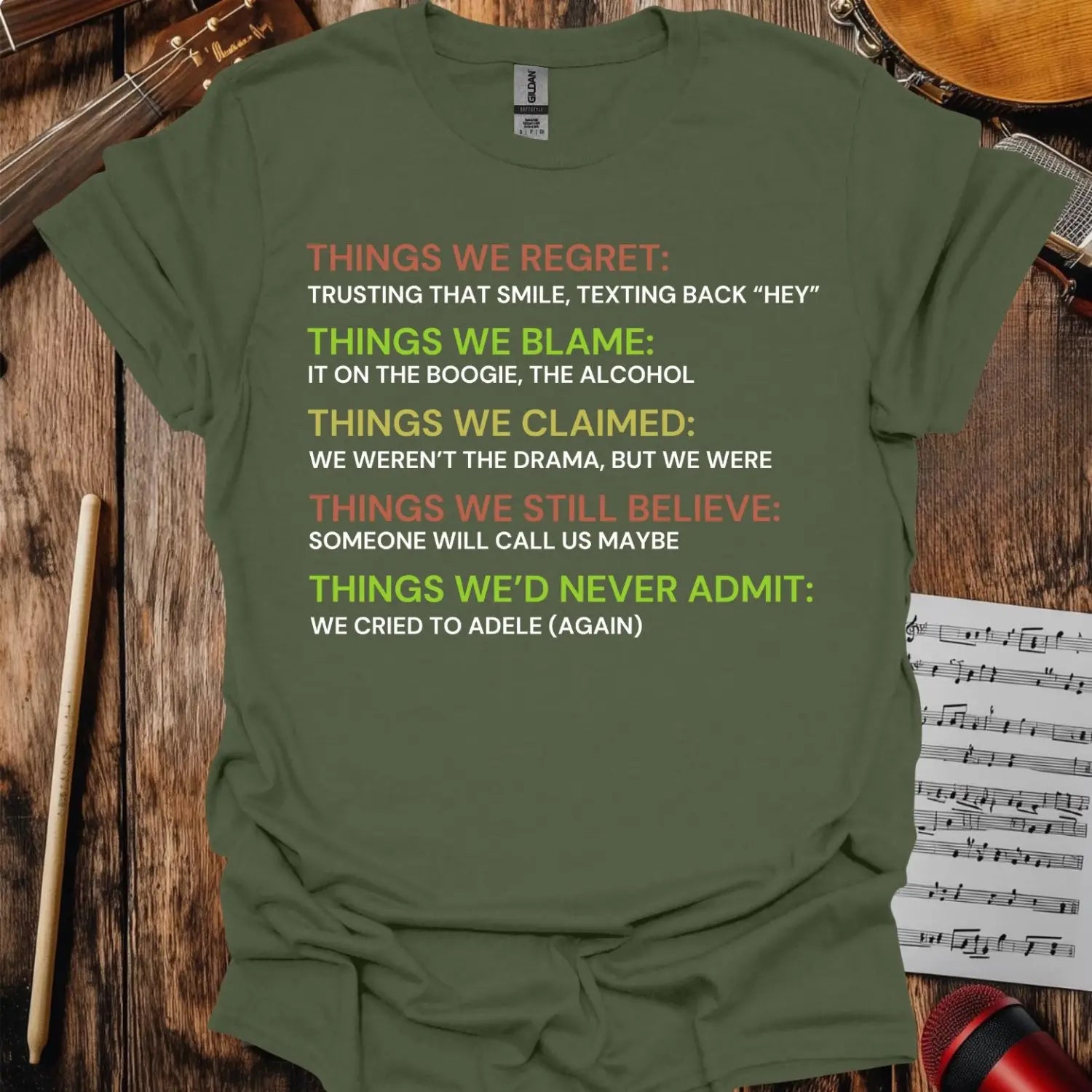 Things we regret T-shirt - S / Military Green - T-Shirt