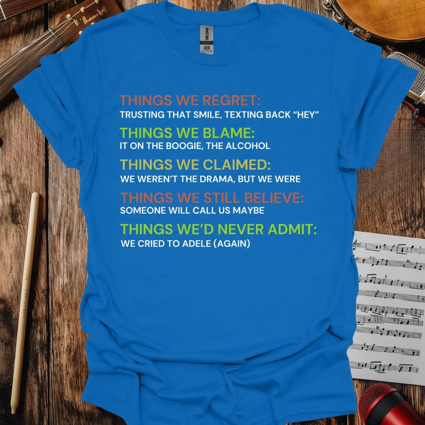 Things we regret T-shirt - S / Royal - T-Shirt